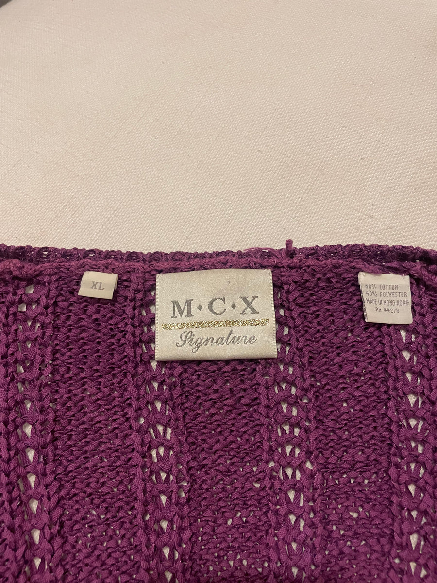 Vintage Cropped Crochet Cardigan - XL